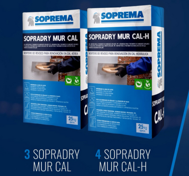 Execução de obras com SOPRADRY MUR CAL e SOPRADRY MUR CAL H