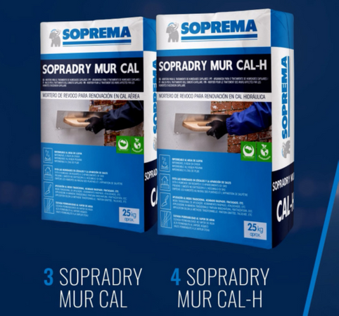 Execução de obras com SOPRADRY MUR CAL e SOPRADRY MUR CAL H